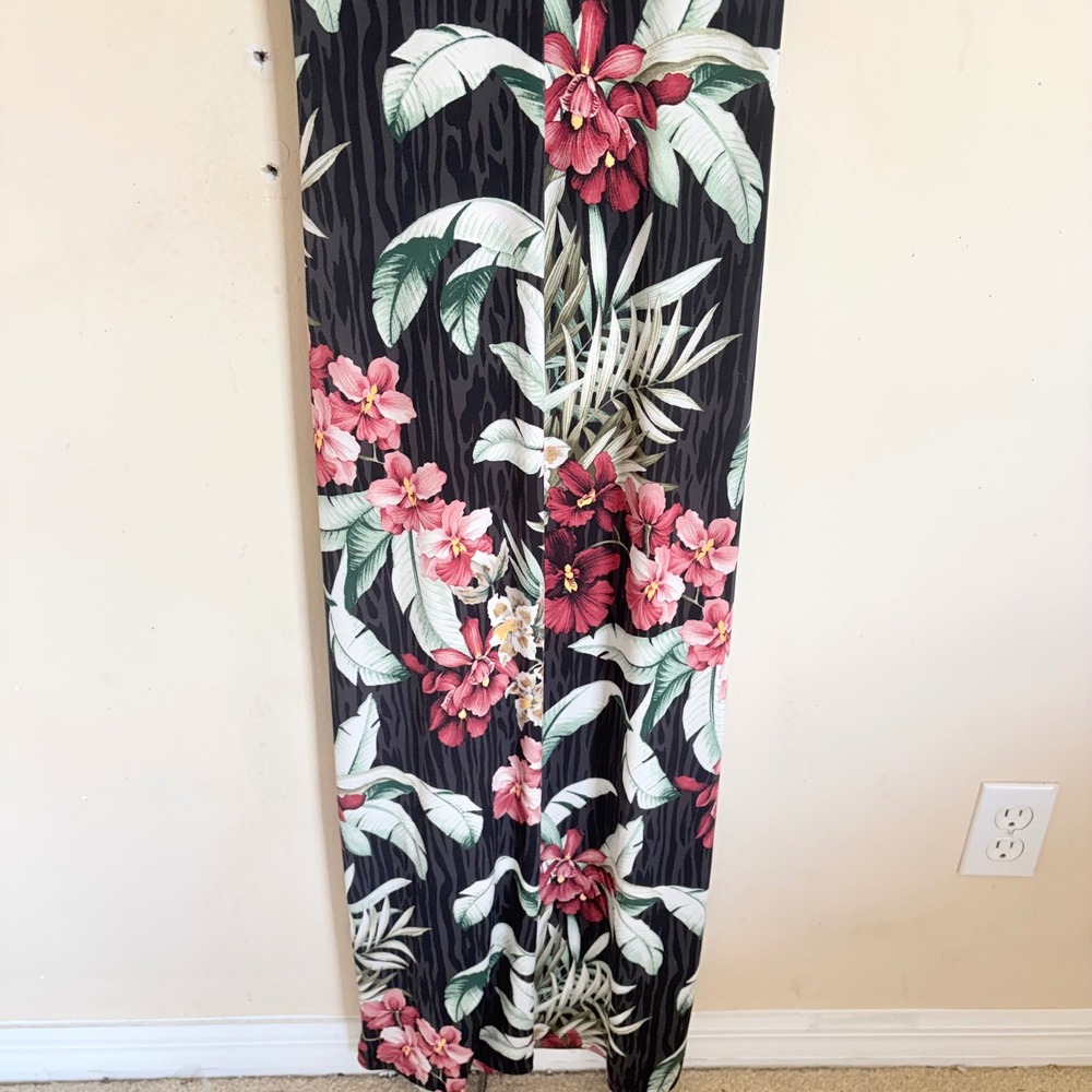 Tommy Bahama Hibiscus Tropical Floral Sleeveless Maxi Dress Small Black - Picture 16 of 16